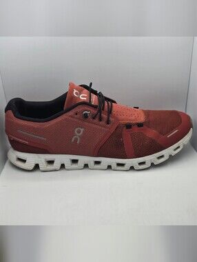 On Cloud 5 Men's Low Top Lace-Up Ruby/Rust Mesh Athletic Sneaker 59-98558